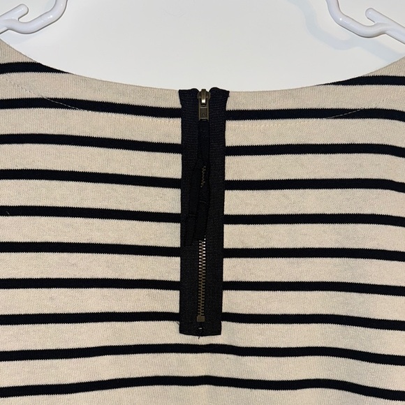 LOFT Cream and Black Striped 3/4 Sleeve Blouse Size Small - Picture 5 of 6